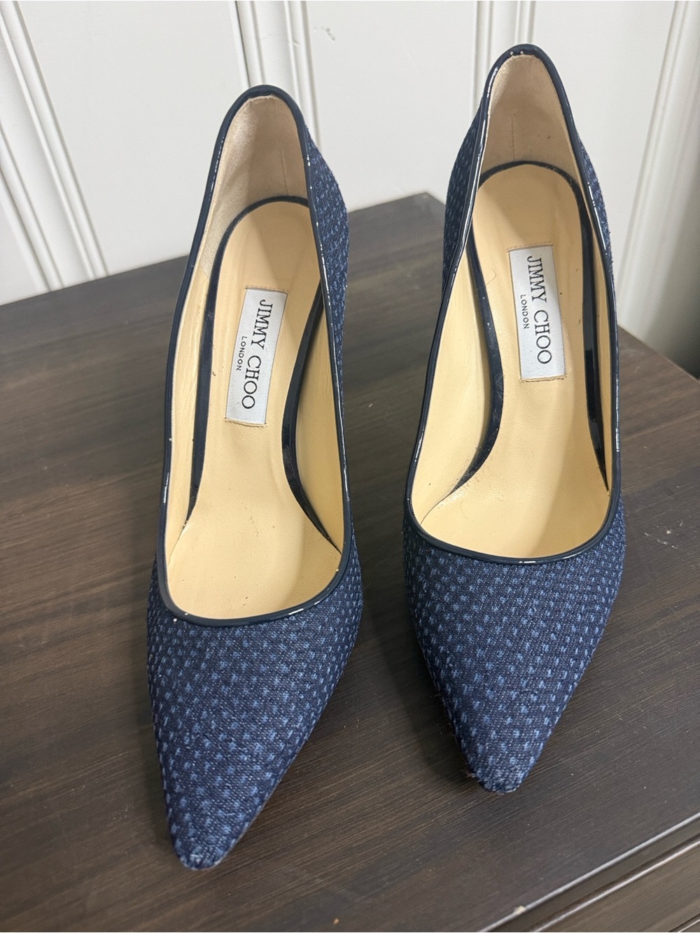 Jimmy Choo Dotted Romy 85 Pointy Toe Pumps - Picture 10 of 10